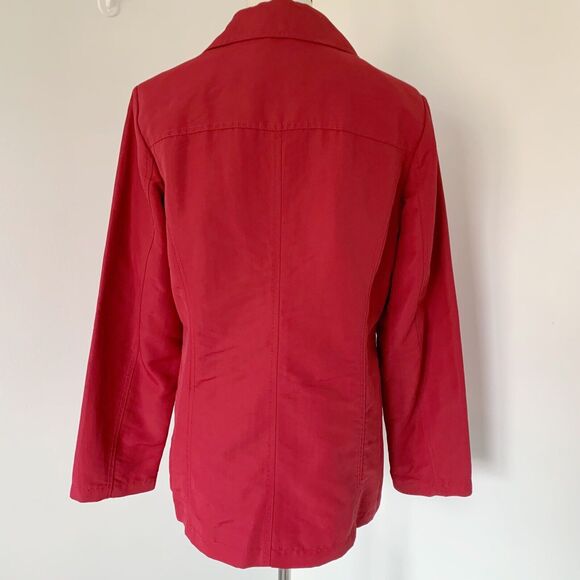 Eddie Bauer Women's Nylon Double Breasted Peacoat Jacket Coat M Medium Berry Red - Picture 6 of 12